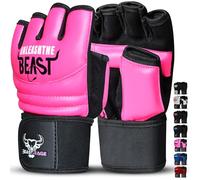 BEAST RAGE Gants de karaté Taekwondo pour Hommes et Femmes, Gants d'entraînement de Boxe MMA Kickboxing Sparring Martial Arts Gloves - Training Light Workouts,Muay Thai,Karav MAGA (Rose, 2XL)