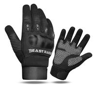BEAST RAGE Gants de Moto pour Hommes et Femmes-compatibles avec Les écrans tactiles,Respirants, antidérapants,Gants de Protection pour la Moto,la Rue,Le Cyclisme (Noir, L)