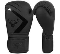 Beast Rage Guantes de Boxeo Para Entrenamiento de Sparring Pro Impact Muay Thai MMA Kickboxing Hombres Mujeres Adultos Saco de Boxeo Pesado Almohadillas de Enfoque Guantes (Black & Black, 10 OZ)