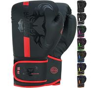 Beast Rage Guantes de Boxeo Para Entrenamiento de Sparring Pro Impact Muay Thai MMA Kickboxing Hombres Mujeres Adultos Saco de Boxeo Pesado Almohadillas de Enfoque Guantes (Black & Red, 14 OZ)