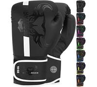 Beast Rage Guantes de Boxeo Para Entrenamiento de Sparring Pro Impact Muay Thai MMA Kickboxing Hombres Mujeres Adultos Saco de Boxeo Pesado Almohadillas de Enfoque Guantes (Black & White, 14 OZ)
