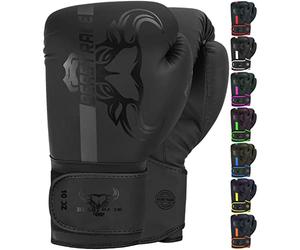 Beast Rage Guantes de Boxeo Para Entrenamiento de Sparring Pro Impact Muay Thai MMA Kickboxing Hombres Mujeres Adultos Saco de Boxeo Pesado Almohadillas de Enfoque Guantes (Black, 16 OZ)