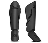 Beast Rage Protège-Tibias Muay Thai pour MMA,Kickboxing,Arts Martiaux-Protège-Tibias durables avec Protection du Cou-de-Pied,Ajustables,Bien ajustés,protège-Tibias à Haut Impact (Noir, L/XL)