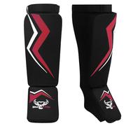 BEAST RAGE Protège-Tibias pour Kickboxing, Coussinets de Protection du Cou-de-Pied pour l'entraînement Muay Thai MMA, Boxe d'arts Martiaux, Protection de Pied de Jambe rembourrée élastique