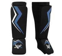 BEAST RAGE Protège-tibias pour kickboxing, protection du cou-de-pied pour Muay Thai, MMA, arts martiaux, boxe, protection des jambes élastique rembourrée pour karaté, BJJ, Taekwondo Gear
