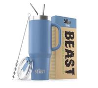 Beast Tumbler - 1500 ml (50 oz), Ciel Orageux | Tasse Réutilisable en Acier Inoxydable, Isolée sous Vide | avec + 2 Pailles et Brosse de Nettoyage | Flasque de Voyage à Double Paroi Parfaite pour Café