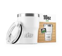 Beast Tumbler - 300 ml (10 oz), White | Reusable Stainless Steel, Vacuum Insulated Cup | Double Wall Travel Flask Perfect for Hot or Iced Coffee | BPA Free