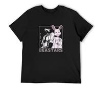 Beastars Legosi Wolf Anime Manga Men's T-Shirt Unisex Black Cotton Print Tee Shirts XL