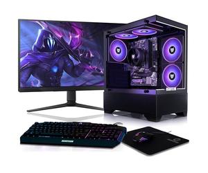 BEASTCOM Q3 | PC Gamer Complet | AMD Ryzen 5 6X 4,20GHz 12 Threads | 16Go RAM | 512Go SSD | 4K Vega Graphique | Écran LED 24" + Clavier + Souris + Tapis de Souris | HDMI | WiFi | Windows 11 Pro