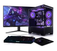 BEASTCOM Q3 | PC Gamer Complet | AMD Ryzen 7 8X 4,60GHz 16 Threads | 16Go RAM | 1To SSD | 4K Vega Graphique | Écran LED 24" + Clavier + Souris + Tapis de Souris | HDMI | WiFi | Windows 11 Pro