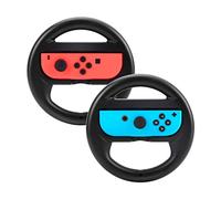 Beastron Racing Games Steering Wheel Compatible with Switch Mario Kart, Joy-Con Steering Wheel, Black 2 Pack