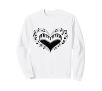 Beat It Heart Piano Notes de Musique romantiques Cadeaux pour Amoureux Sweatshirt