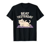 Beat Yesterday Tapis de Yoga Amusant pour Chat T-Shirt