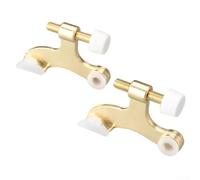 Beatanug Butée de porte à charnière réglable pour portes intérieures - Butée de porte robuste en alliage de zinc en forme de K, installation sans perçage, finition nickel argenté (lot de 2) (2-Pac (2