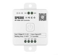 Beatanug Contrôleur DEL RVB adressable CC 5 V-24 V avec musique, 146 modes dynamiques et contrôle par application pour effets de couleur à faire soi-même, boîtier ABS blanc (SP63AE)