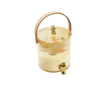 Beatanug Distributeur d'eau froide de grande capacité de 5 L avec robinet, infuseur à fruits pour réfrigérateur, thé, jus de fruits, seau étanche avec seau étanche (doré, 3,5 l)