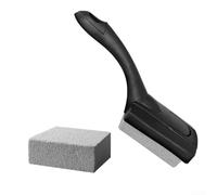 Beatanug Ensemble de brosses de barbecue avec carrelage de rechange - Compact 25 x 8 x 4,5 cm - Outil de nettoyage pour barbecue extérieur, camping et intérieur - Noir