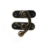 Beatanug Fermoir à boucle en fer antique pour projets d'artisanat de bricolage, loquet de style vintage pour boîtes à bijoux, boîtes et boîtes à vin - 3,2 x 2,7 cm (crochet droit argent)