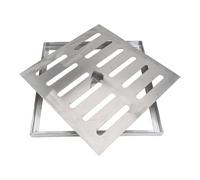 Beatanug Grille d'évacuation en acier inoxydable pour drainage extérieur - 150 x 150 x 20 mm/200 x 200 x 20 mm/300 x 300 x 20 mm avec finition brossée antidérapante, très résistante (300 x 300 x 20 x