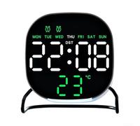 Beatanug Horloge de bureau LED avec alarme, compte à rebours numérique et veilleuse - Affichage de l'heure multifonction à commande tactile pour la maison, le bureau, la chambre ou le bureau - Blanc