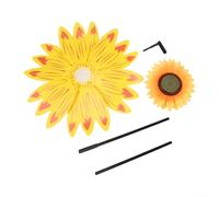 Beatanug Moulin à vent en forme de tournesol pour décoration de jardin - Moulin à vent rotatif pour pelouse, terrasse, arrière-cour et extérieur - 36 x 72 cm - En PVC - Avec 57 (jaune)