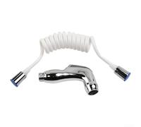 Beatanug Shattaf Kit de bidet à main pour WC - Douchette murale hygiénique avec tuyau en PU/ABS de 150 cm - Accessoire de salle de bain argenté chromé