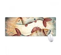 beatChong March Poissons Constellation Zodiaque Tapis de Souris antidérapant Grand Format étendu pour Bureau Motif Bords titrés