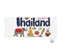 beatChong Tapis de Souris antidérapant Thaïlande avec Symboles nationaux - Grand Tapis de Souris pour Bureau - Motif Marque-Page