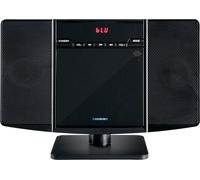 Beatfoxx McGrey MCD-60 Chaîne stéréo verticale compacte avec lecteur CD/MP3, fente USB, streaming Bluetooth et radio FM/MW, AUX-In, télécommande, 2 x 3 W RMS - Noir