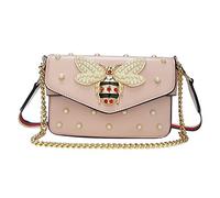 Beatfull Designer Bee Purse Fashion Crossbody Purse with Pearl for Women Pu Leather Shoulder Bag Clutch Handbags