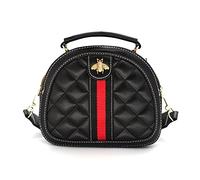 Beatfull Designer Bee Sac à bandoulière pour femme en cuir matelassé avec petite poignée sur le dessus, noir, Medium