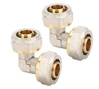 Beatific Lot de 2 raccords à vis à 90° - Diamètre : 20 x 2 mm - Raccord à vis - Angle de 90° - Conforme DVGW - UBA - Raccord de serrage en laiton pour tube composite multicouche - PEX - Tube composite