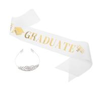 Beatifufu 1 Set Couronne de Fête de Remise de Diplômes et Écharpe de Diplômé 2026 Argenté en Alliage et Tissu Confortable Réutilisable pour Cérémonie de Remise de Diplômes