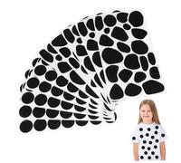 Beatifufu 10 Feuilles Autocollants Feutre Adhésifs Circulaires et Irréguliers Pastilles Dalmatiennes Auto Adhésives pour Tissus Décoration Polyvalente pour Vêtements Chapeaux et Sacs Lot