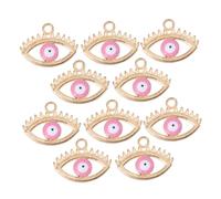Beatifufu 10 Pièces Breloques DIY Evil Eye Alliage Pendentifs Creux Œil Du Diable Rose Lot pour Bijoux Fantaisie Bracelets et Colliers Créatifs