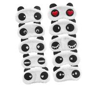 Beatifufu 10 pièces Masque de Sommeil Garçon Fille Panda Masques Yeux Doux et Ajustables pour Dormir Voyage Sieste Confortable et Créative