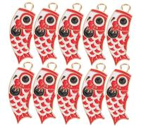 Beatifufu 10 pièces Vintage Japanese Carp Charms Pendants DIY Bracelet Accessories Lightweight Unique Design For Jewelry Making