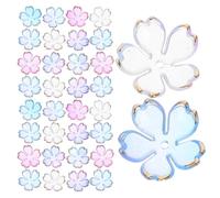 Beatifufu 100 Pièces Perles Intercalaires Acryliques Floral Dégradé Bleu Mini Charms Fleurs Pétales pour Bijoux DIY Bracelets Colliers Boucles Doreilles