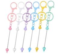 Beatifufu 12 pièces Barres de Porte-clés Perles Métal avec Fermoir Accessoires pour Création Bijoux DIY