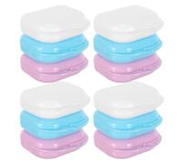 Beatifufu 12 Pièces Boîte à Dentier Compacte et Ventilée Étui Étanche pour Appareils Orthodontiques Rangement Portable pour Prothèses Organisé pour Voyage et Usage Quotidien