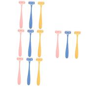 Beatifufu 12 Pièces Rasoirs à Poils Tondeuse Manuelle pour Épilation Corps Épilateur Portable Jaune Rose et Bleu