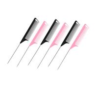 Beatifufu 12 pièces Set de Peignes de Coiffure Plastique pour Salon Peignes Queue pour Coupe Lissage et Coloration Adaptés Hommes Femmes Manche Acier Inoxydable Protection Anti-nœuds et