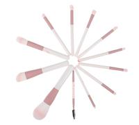 Beatifufu 12 Pièces Set de Pinceaux de Maquillage Visage et Yeux avec Manche Bois Esthétique Effet Vague Brosse Estompe Yeux et Blush Ensemble Léger pour Voyage et Usage Quotidien Rose