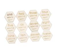 Beatifufu 12pièces Cartes Bois Pour Disques De Croissance Mensuels à Photographier De Shower