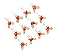 Beatifufu 12pièces Épingles à Cheveux u Métalliques Avec Strass Et Design Accessoires Élégants Pour Coiffure Doré