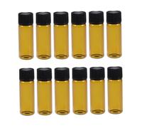 Beatifufu 12pièces Flacons Verre Transparents de Bouchon à Vis Lot de Contenants pour Échantillons Bruns pour Huiles Essentielles et Produits Chimiques