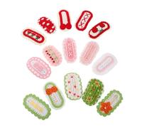 Beatifufu 15 Pièces Barrettes Fleurs Tricotées Main Laine pour Filles Petites Pinces à Cheveux à Clips Accessoires Doux et Sécurisés pour Cheveux Courts pour Fêtes et Quotidien