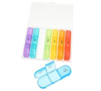 Beatifufu 1ensemble Pilulier Portable Jours avec Compartiments Indépendants Boîte Rangement Pratique et Compacte pour Vitamines Organiseur de Pilules Voyage