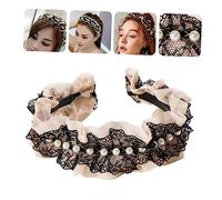 Beatifufu 1pièce Foulard à Cheveux Perles Rétro Avec Dentelle Pour Femmes Accessoire Chic Pour Mariage Et Soirées