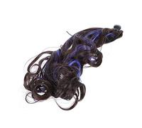 Beatifufu 1pièce Perruque Queue De Cheval Longue Synthétique Accessoire De Mode Pour Femmes Pour Cosplays Photos Profond Avec Reflets Bleus Confort Et Durabilité Assurés